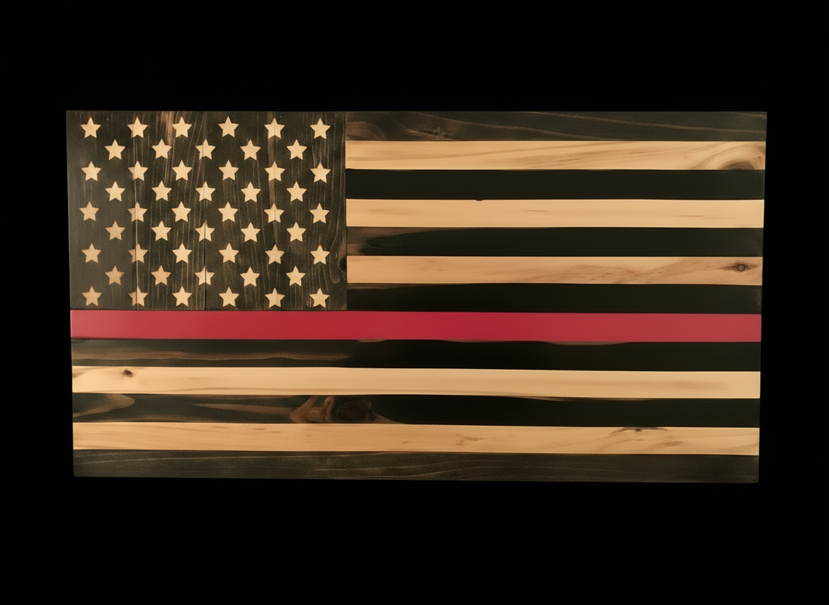 Red Line Flag with black background