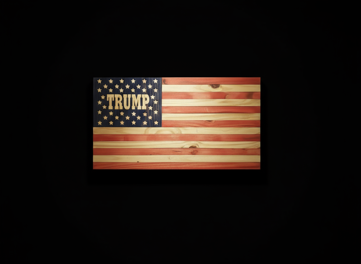 Trump Flag with black background
