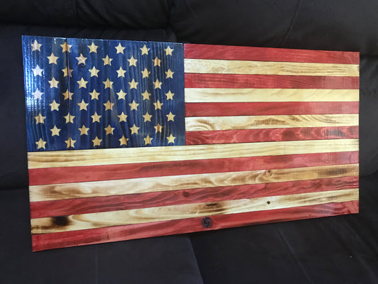 50 Star American Wooden Flag
