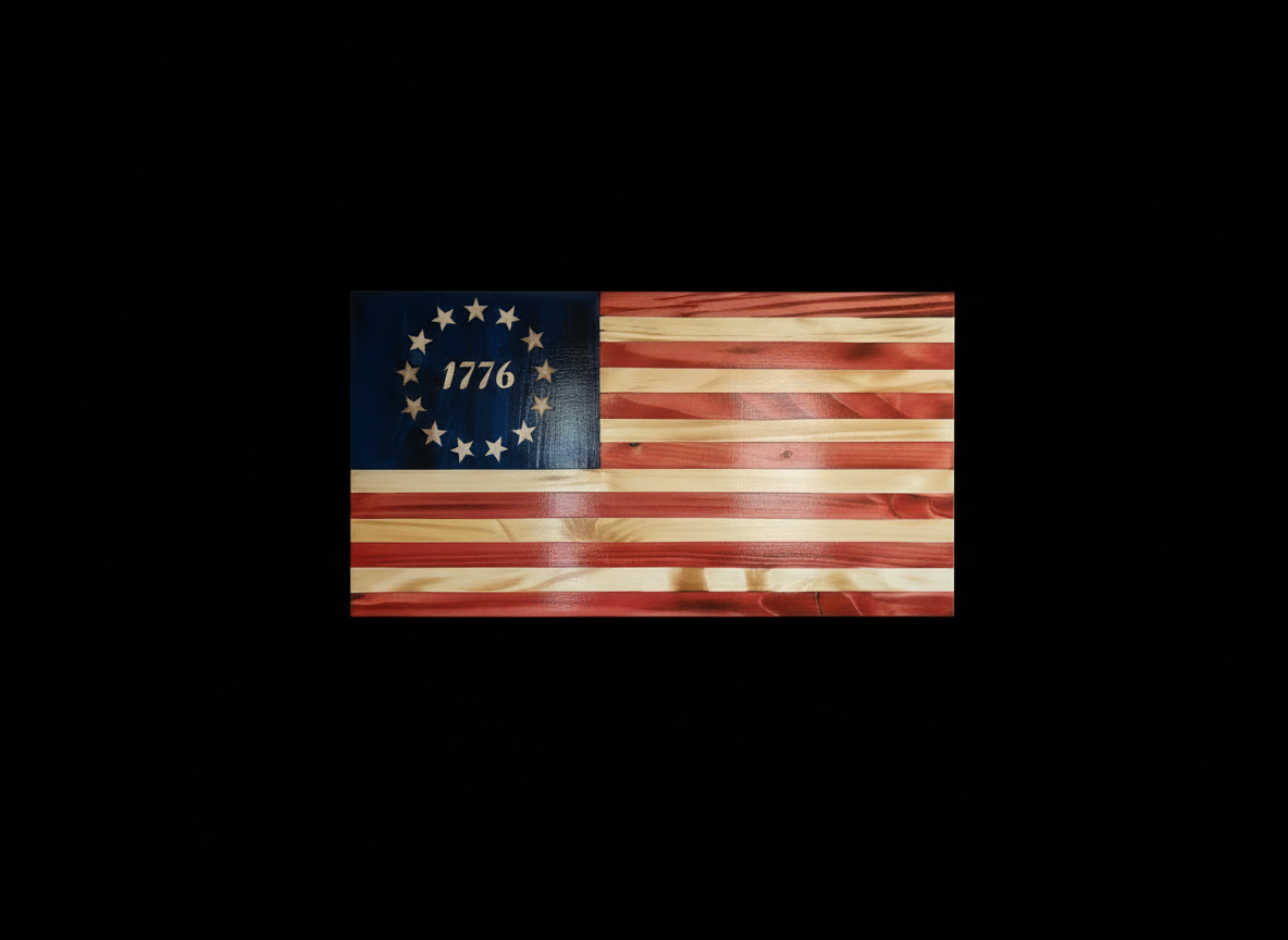 Betsy Ross Flag with black background