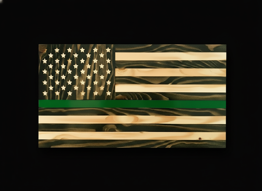 Green Line Flag with black background