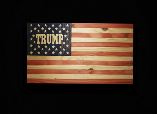 Trump American Flag larger with black background
