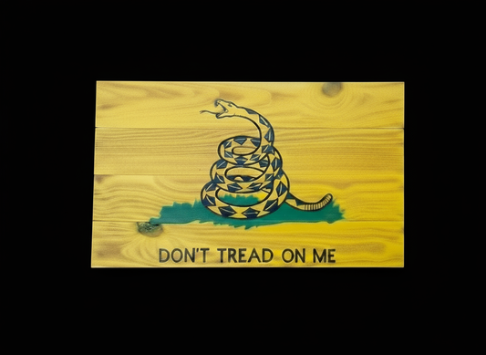 Gadsen (Don't Tread On Me) Wooden Flag