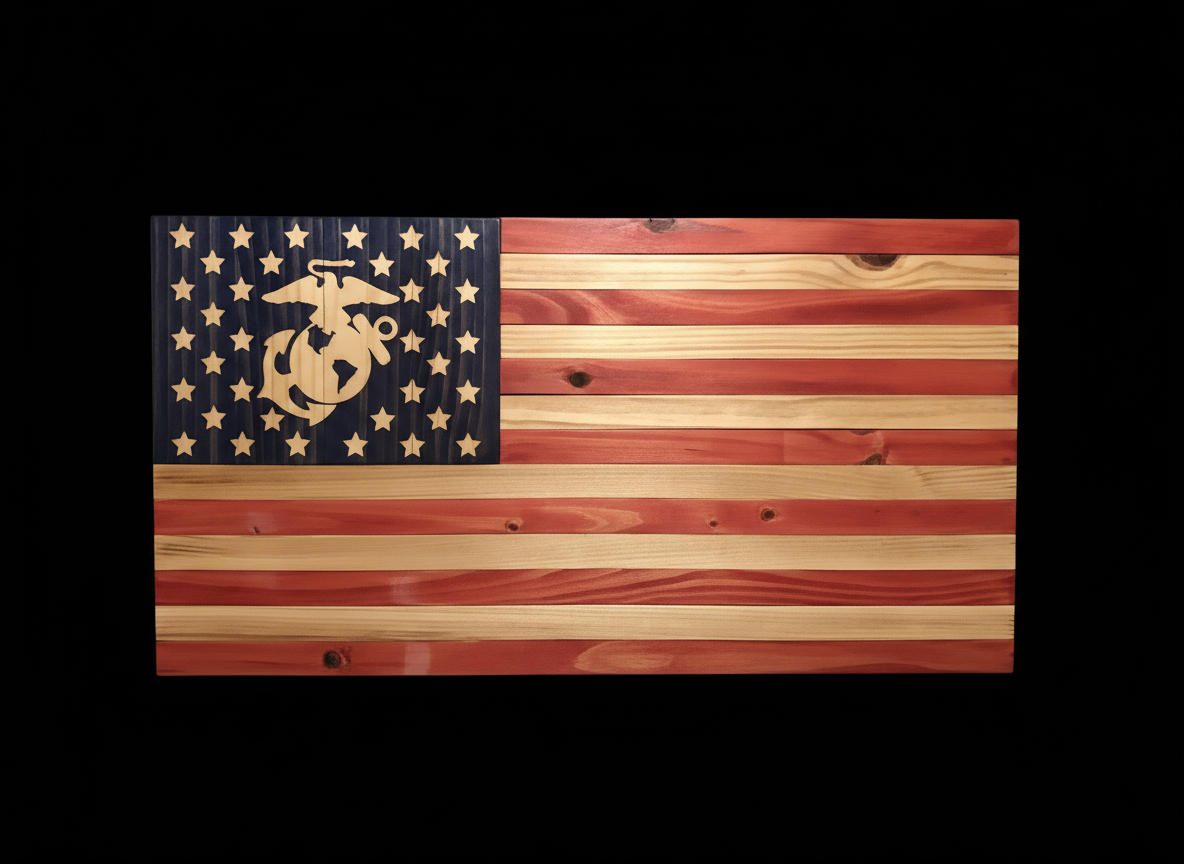 Marine Flag with black background