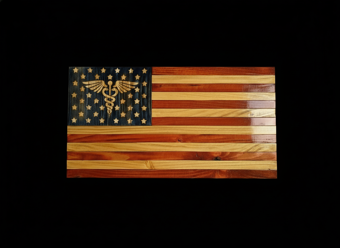 Medical Flag with black background